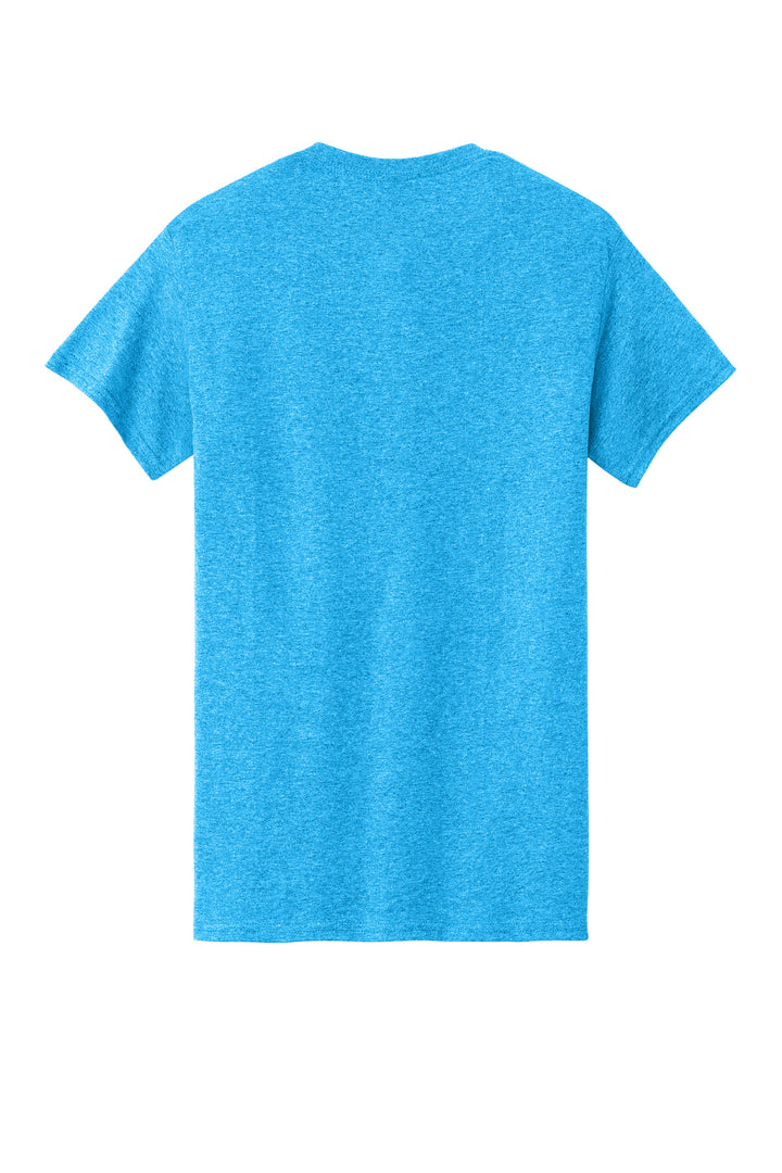 Rear View of Hthr Sapphire Gildan - Heavy Cotton 100% Cotton T-Shirt. 5000