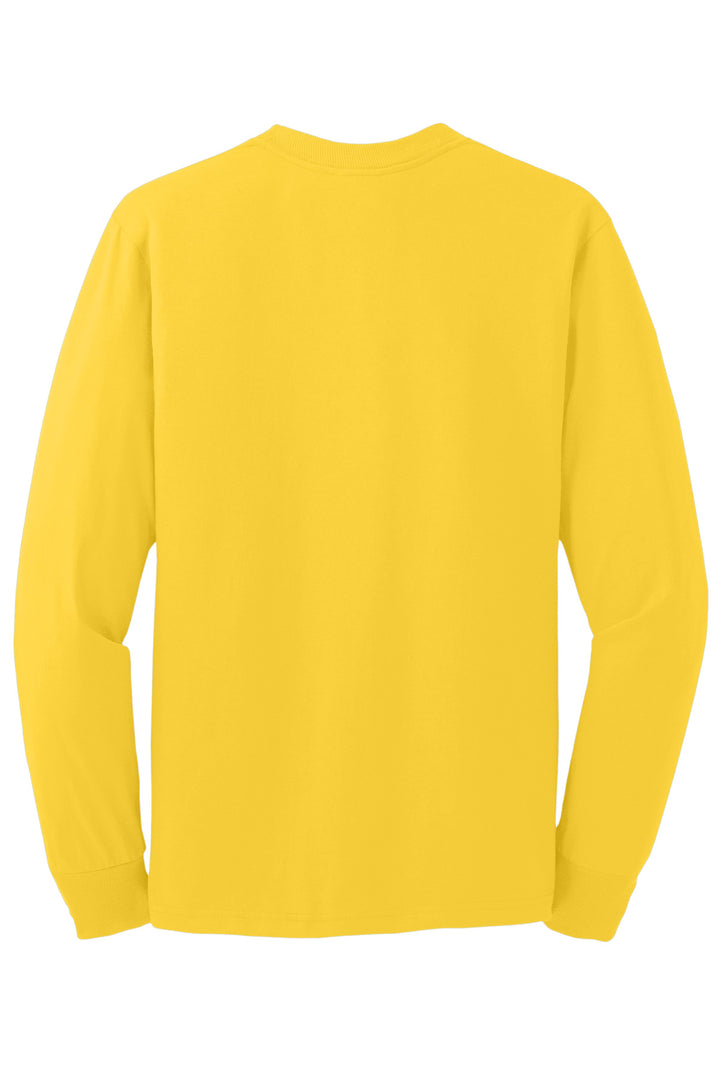 Rear View of IslandYllw Jerzees - Dri-Power 50/50 Cotton/Poly Long Sleeve T-Shirt. 29LS