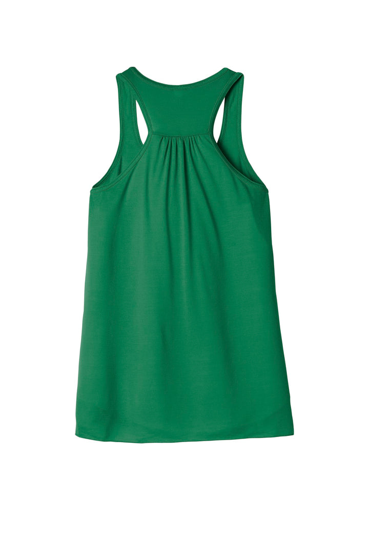 Rear View of Kelly BELLA+CANVAS Women's Flowy Racerback Tank. BC8800
