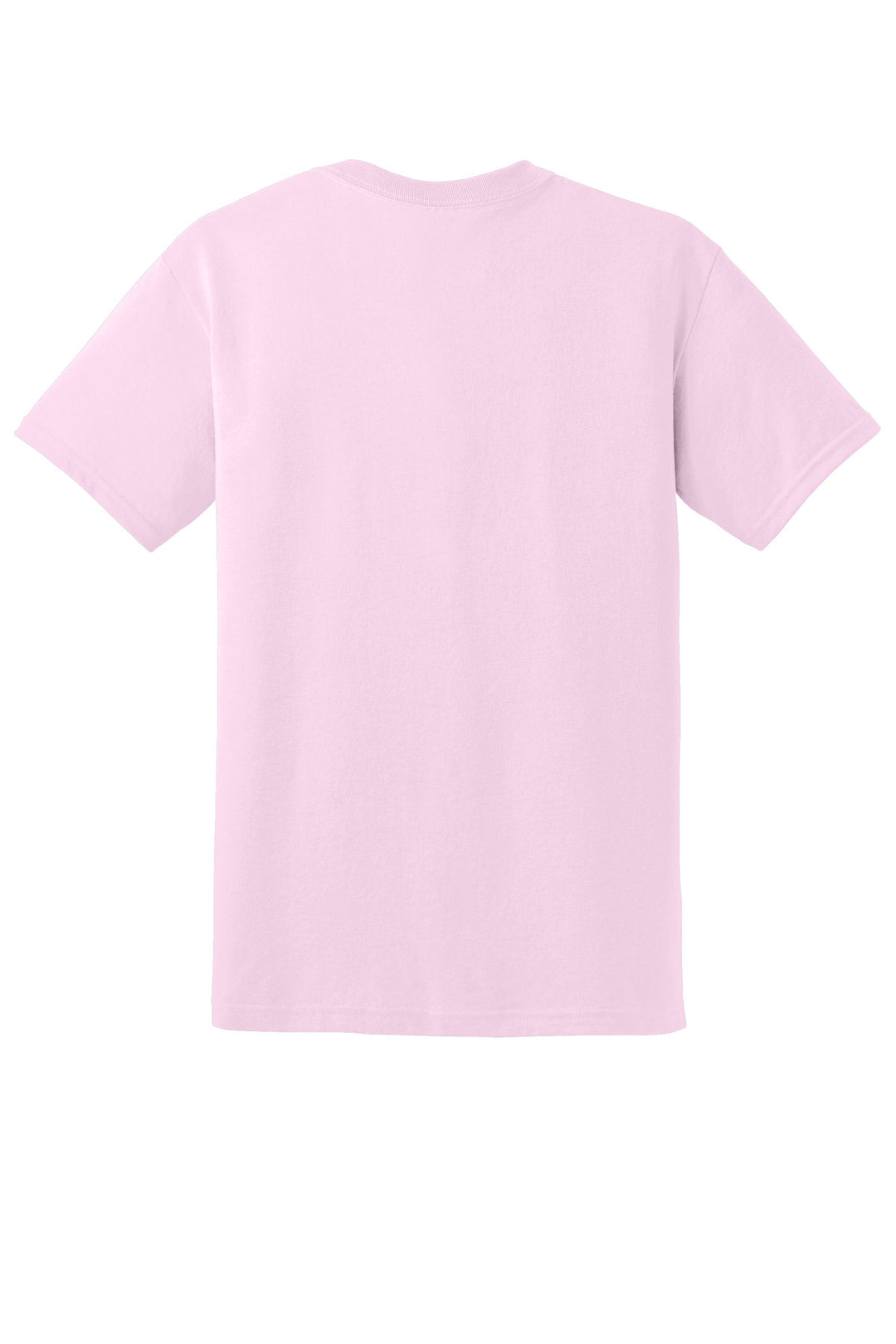 Rear View of Light Pink Gildan DryBlend 50 Cotton/50 Poly T-Shirt. 8000
