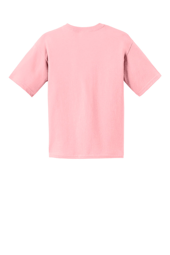 Rear View of Light Pink Gildan - Youth Ultra Cotton 100% US Cotton T-Shirt. 2000B