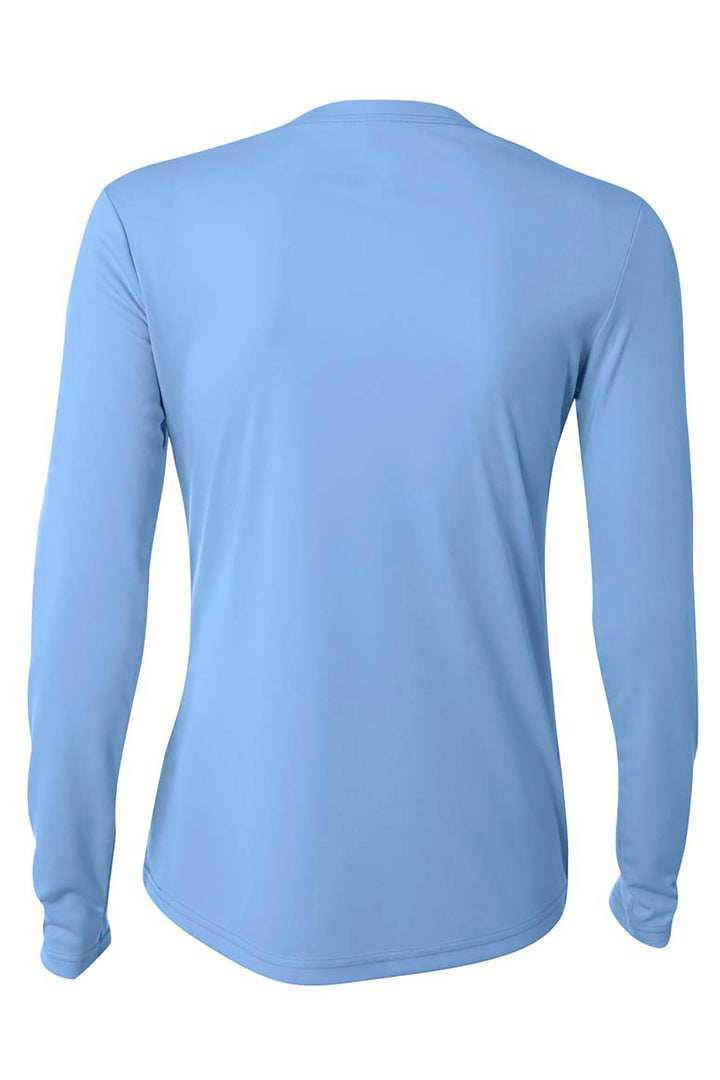 Rear View of LightBlue A4 Women's Cooling Performance Long Sleeve Tee A4NW3002