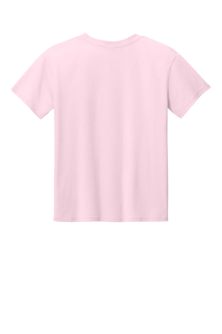 Rear View of LightPink Gildan Youth Light Cotton Tee 3000B