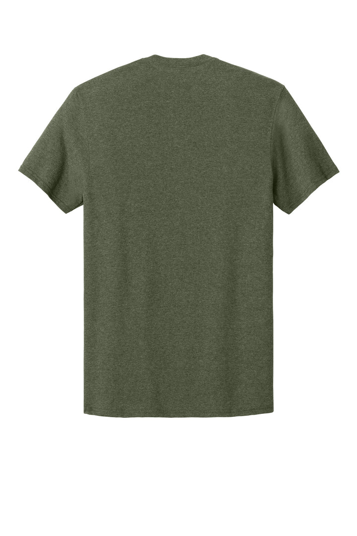 Rear View of MilGrnHtr Jerzees Classics Unisex Cotton T-Shirt 363M