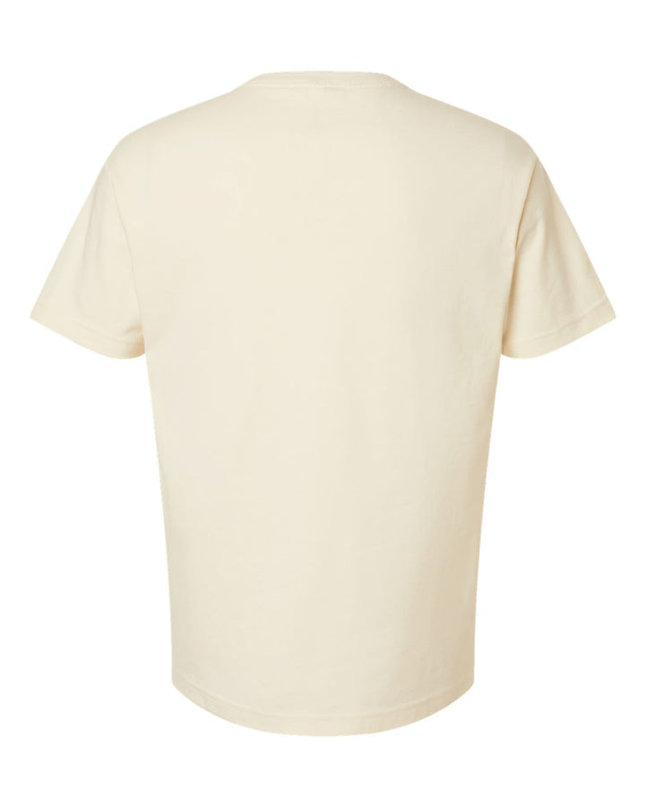 Rear View of Natural 6 oz. Heavyweight Tee - 3010