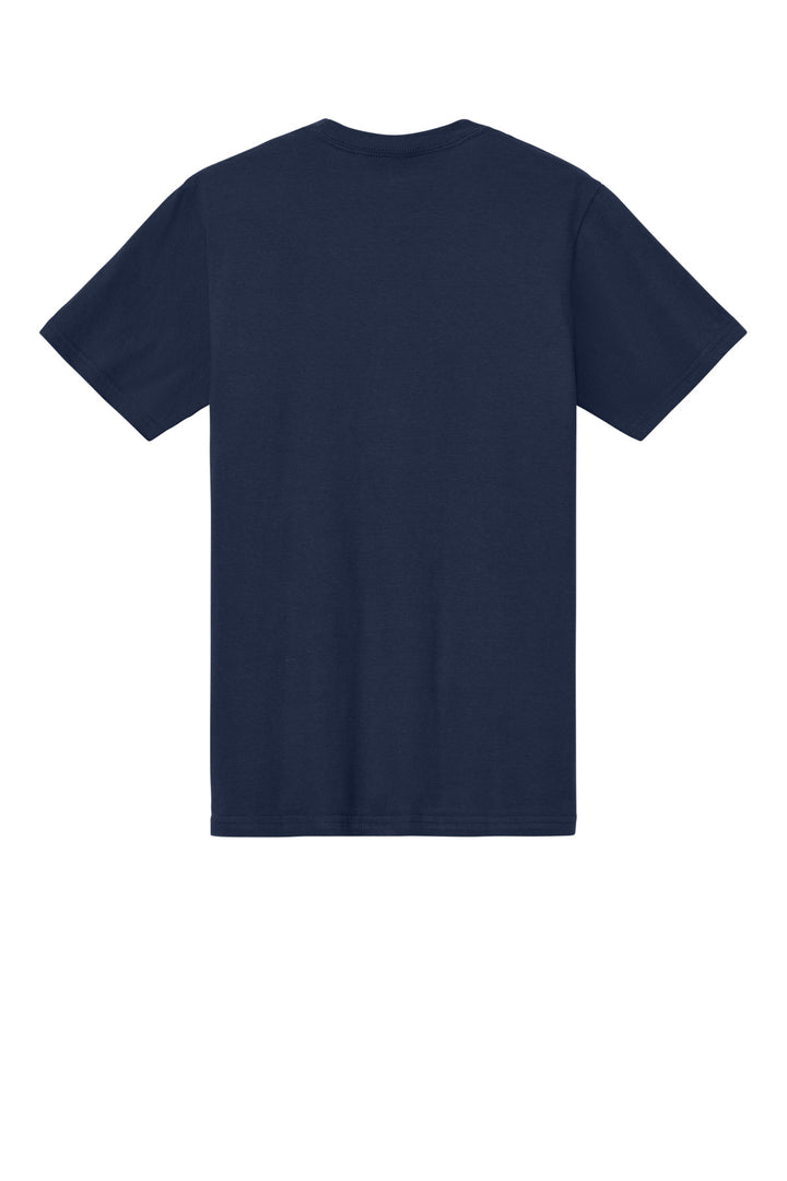 Rear View of Navy Gildan Softstyle Midweight Tee 65000