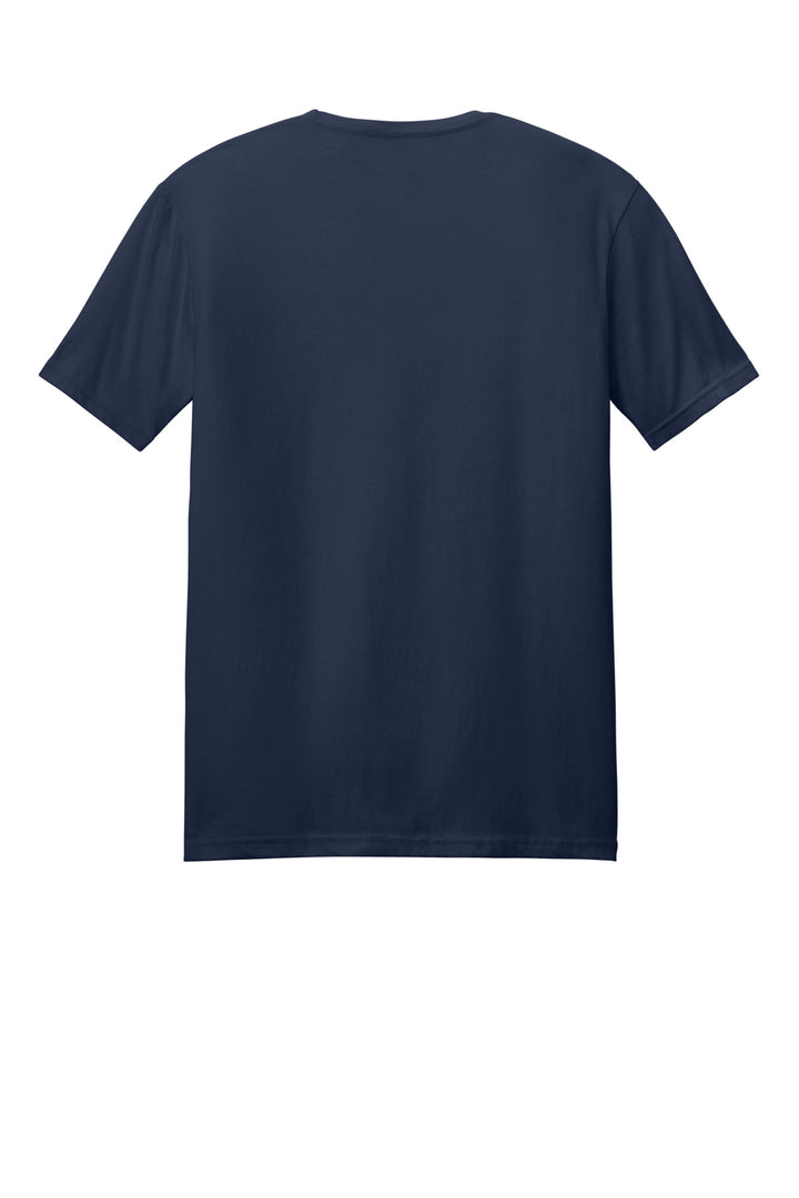 Rear View of Navy Gildan Softstyle T-Shirt. 64000