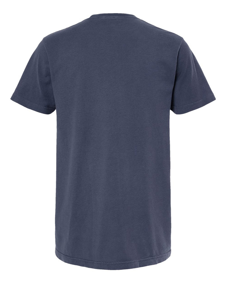 Rear View of Navy Vintage Garment-Dyed T-Shirt - 6500M