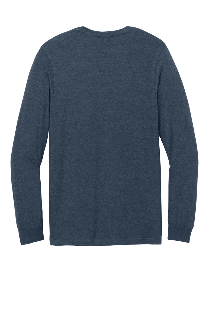 Rear View of NavyMist Gildan Softstyle CVC Long Sleeve Tee 64440CVC