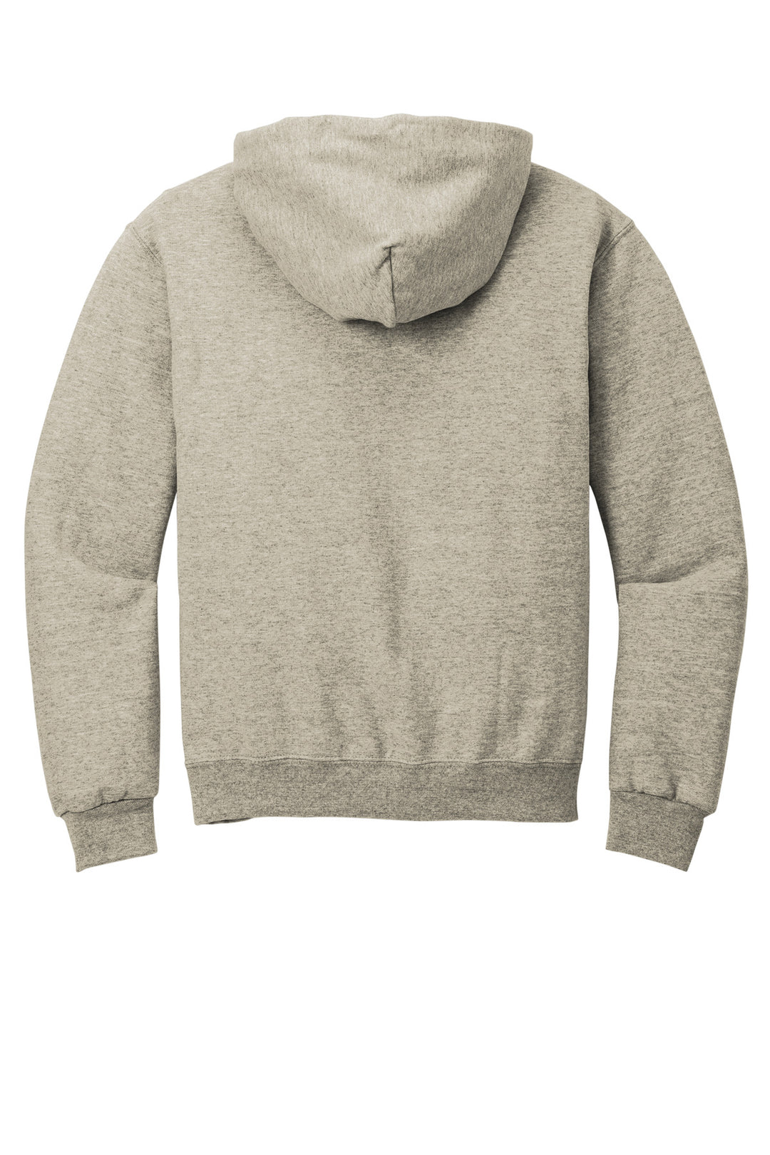 Rear View of OatHthr Jerzees NuBlend Pullover Hooded Sweatshirt. 996M