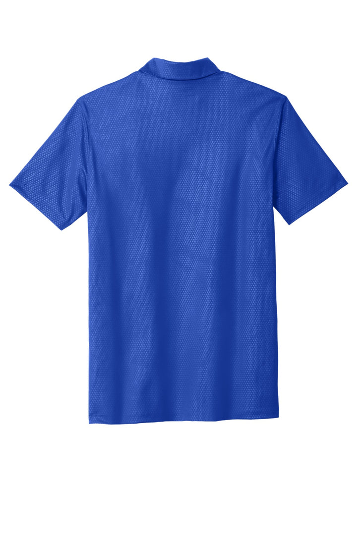 Rear View of Old Royal Nike Dri-FIT Embossed Tri-Blade Polo. 838964