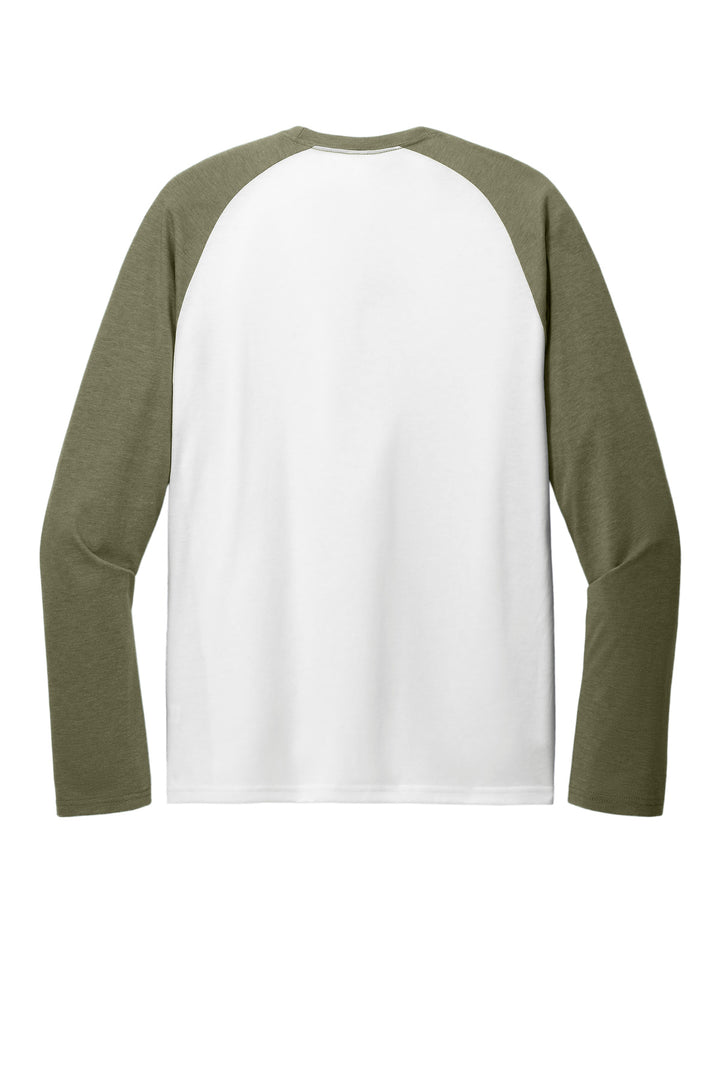 Rear View of OvUGn/BtW Allmade Unisex Tri-Blend Long Sleeve Colorblock Raglan AL6009