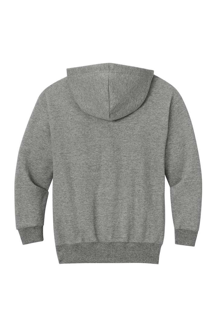 Rear View of Oxford Jerzees - Youth NuBlend Full-Zip Hooded Sweatshirt. 993B