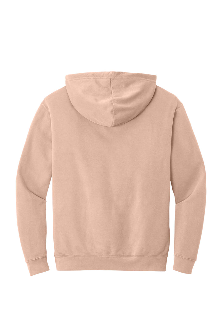 Rear View of Peachy Comfort Colors Lightweight Hooded Sweatshirt 1467