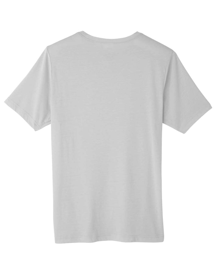 Rear View of Platinum Unisex Fusion ChromaSoft™ Performance T-Shirt - CE111