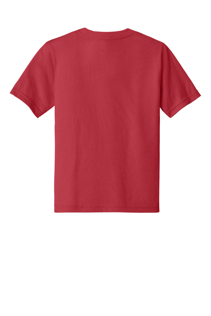 Rear View of Red Next Level Apparel Youth CVC Tee NL3312