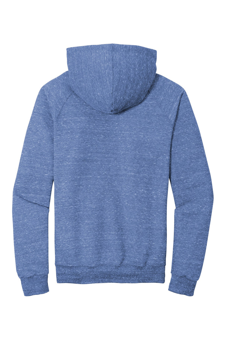 Rear View of Royal Jerzees Snow Heather French Terry Raglan Hoodie 90M