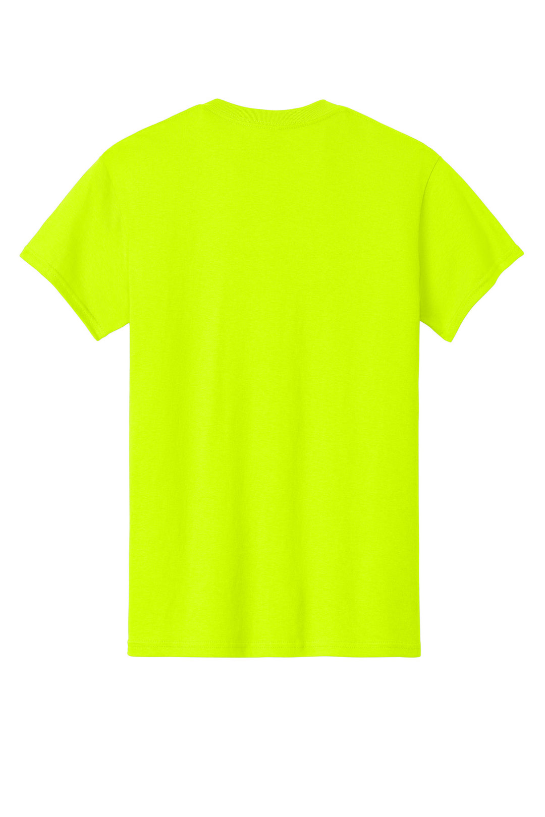 Rear View of Safety Green Gildan - Heavy Cotton 100% Cotton T-Shirt. 5000