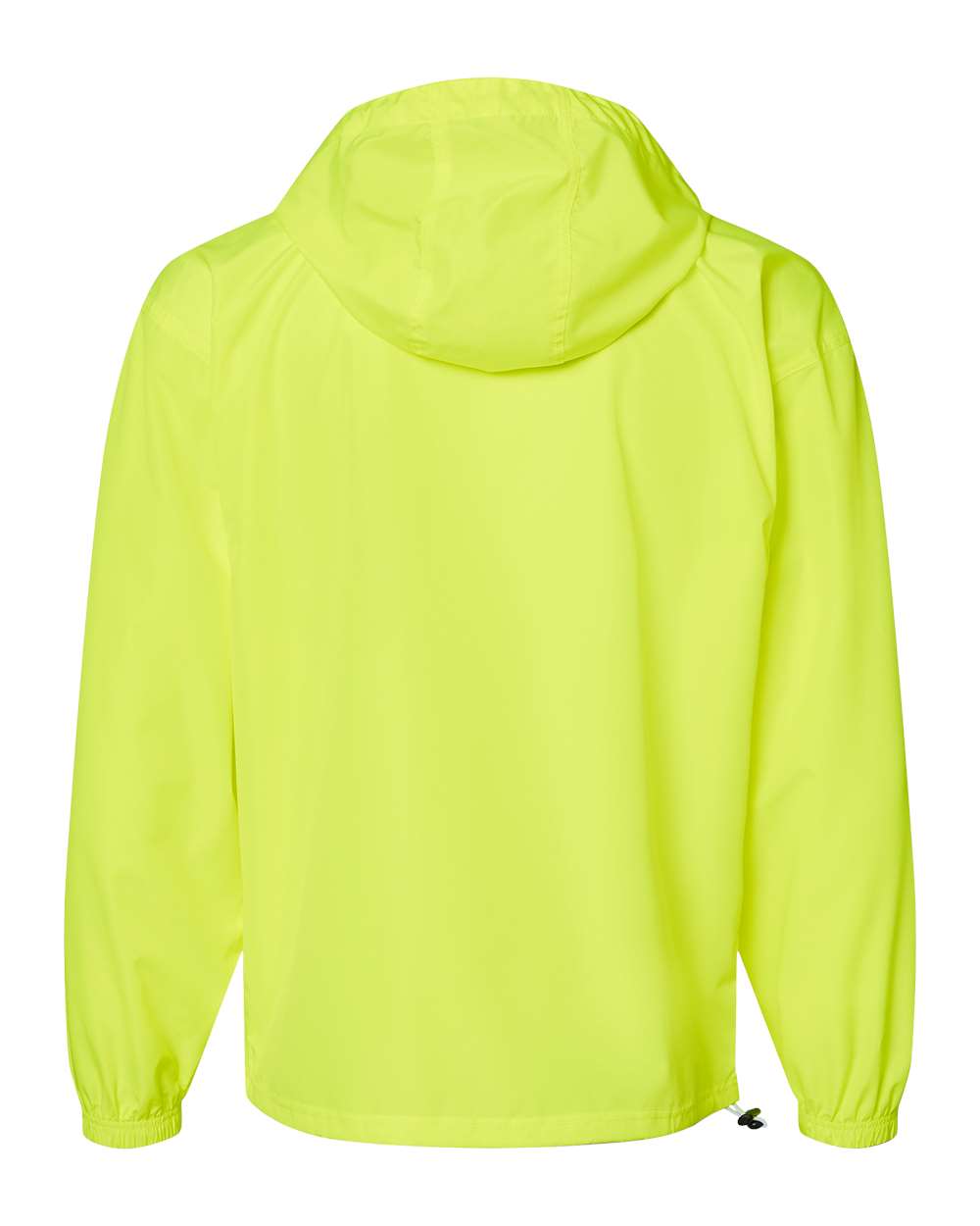Rear View of Safety Green Packable Anorak Jacket - CO200