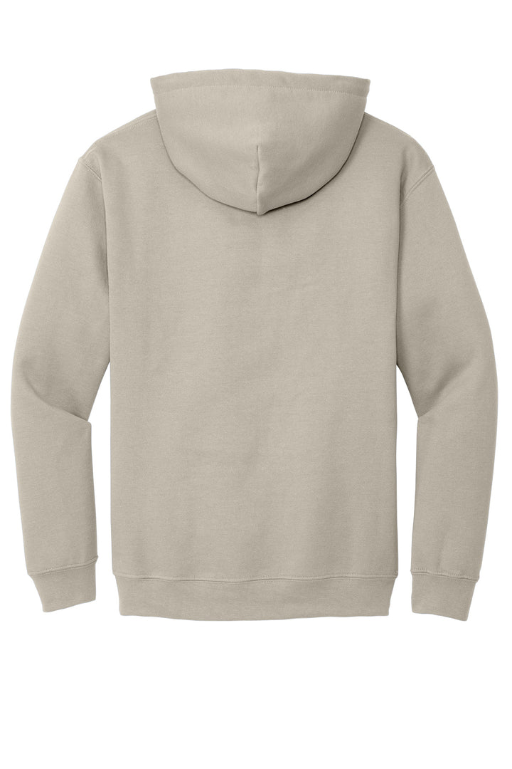 Rear View of Sand Gildan - Heavy Blend Hooded Sweatshirt. 18500