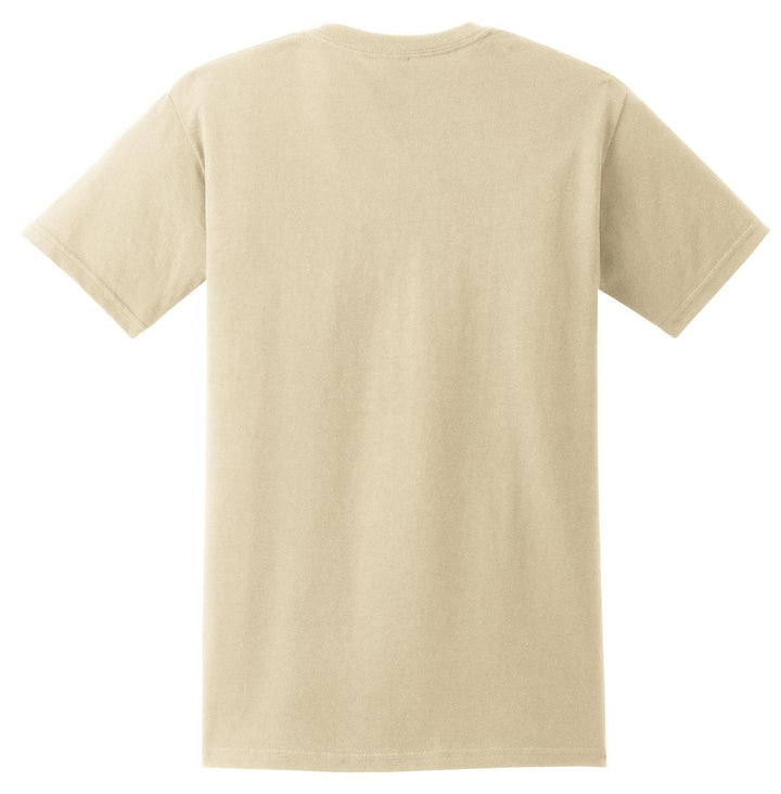 Rear View of SAND Gildan - Ultra Cotton 100% US Cotton T-Shirt with Pocket. 2300