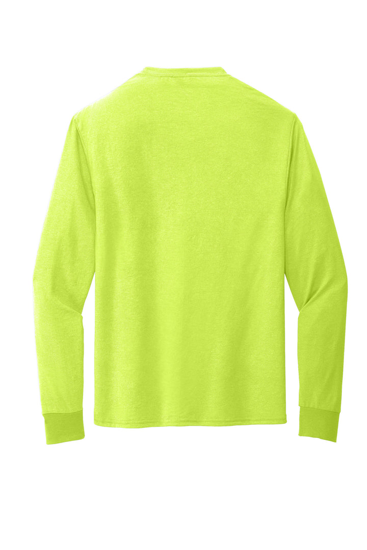 Rear View of SftyGrn Jerzees Dri-Power 100% Polyester Long Sleeve T-Shirt 21LS