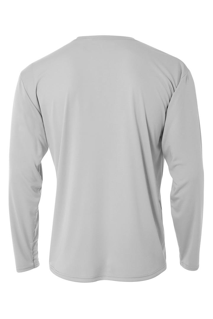 Rear View of Silver A4 Youth Cooling Performance Long Sleeve Tee A4NB3165