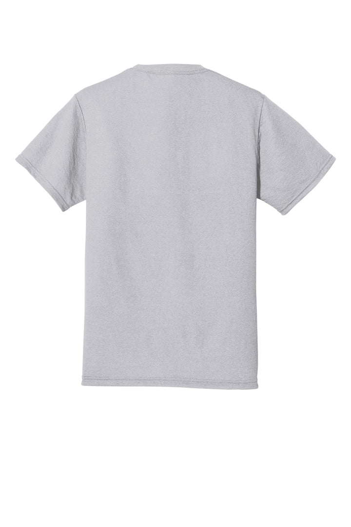Rear View of Silver Jerzees Dri-Power 100% Polyester T-Shirt. 21M