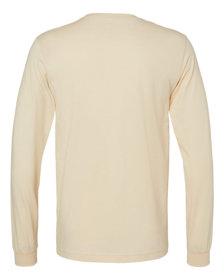 Rear View of Soft Cream Jersey Long Sleeve Tee - 3501