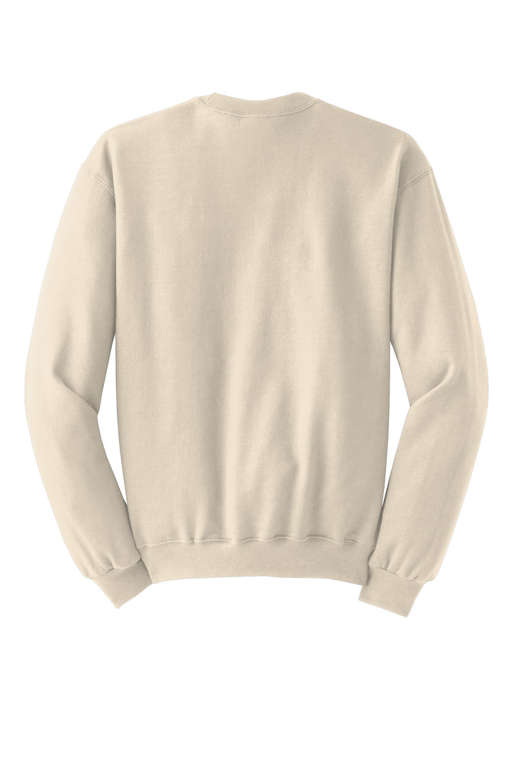 Rear View of SwtCrmHthr Jerzees - NuBlend Crewneck Sweatshirt. 562M