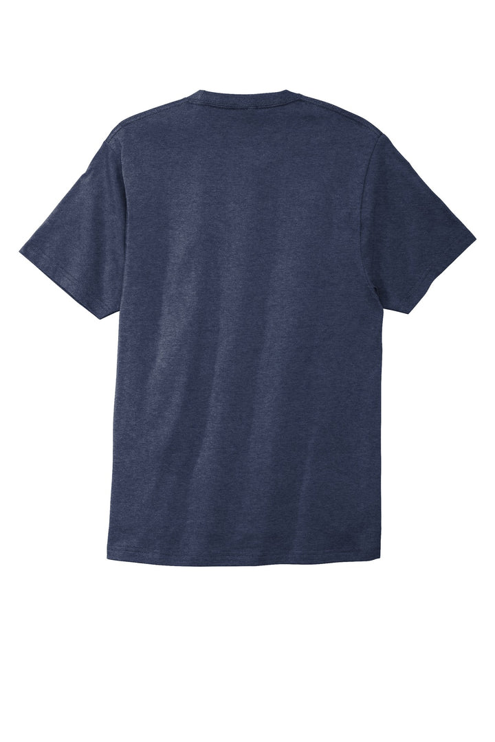 Rear View of Team Navy Hthr Port & Company Bouncer Tee PC600