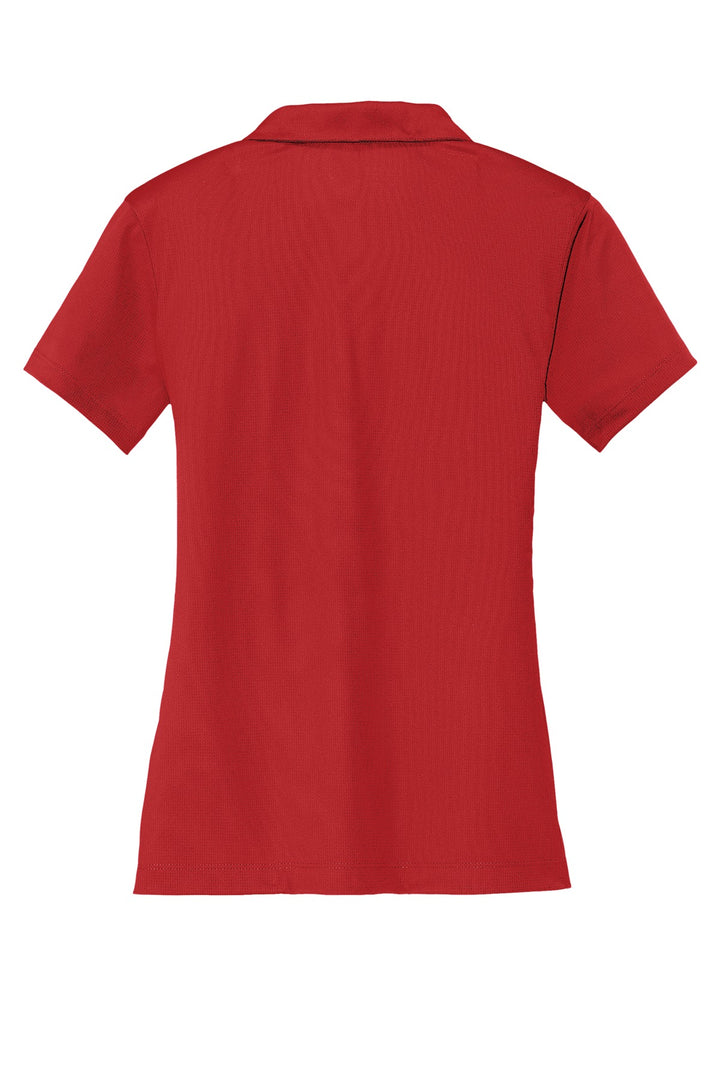 Rear View of University Red Nike Women's Dri-FIT Vertical Mesh Polo. 637165