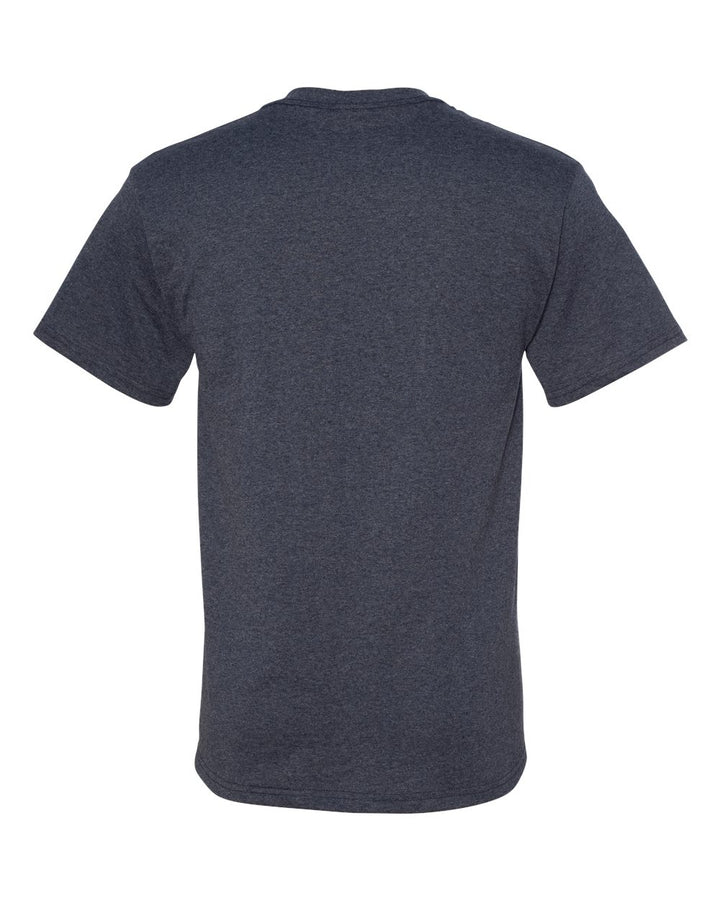 Rear View of Vintage Heather Navy Dri-Power® 50/50 T-Shirt - 29MR