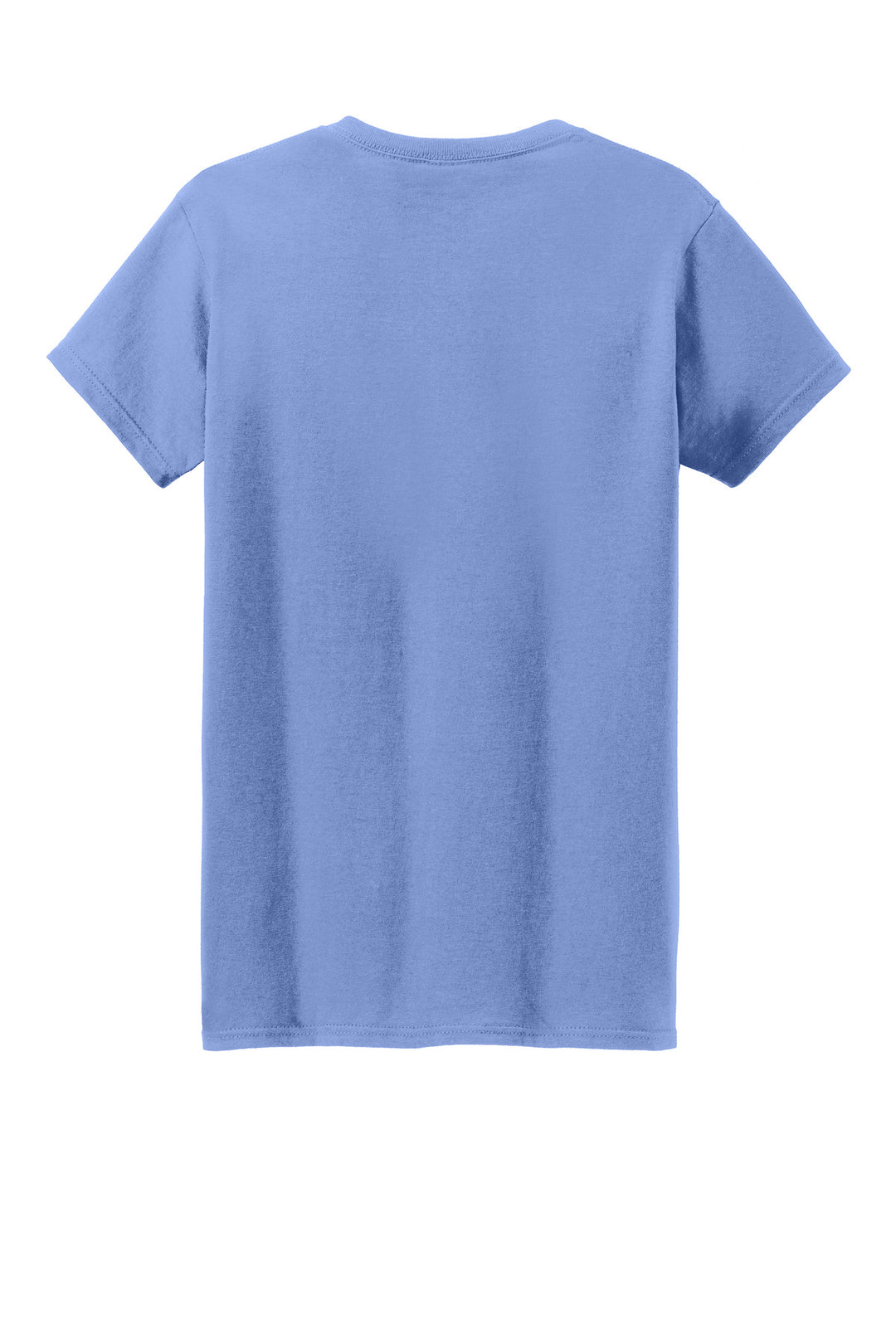 Rear View of Violet Gildan Women's Heavy Cotton 100% Cotton T-Shirt. 5000L