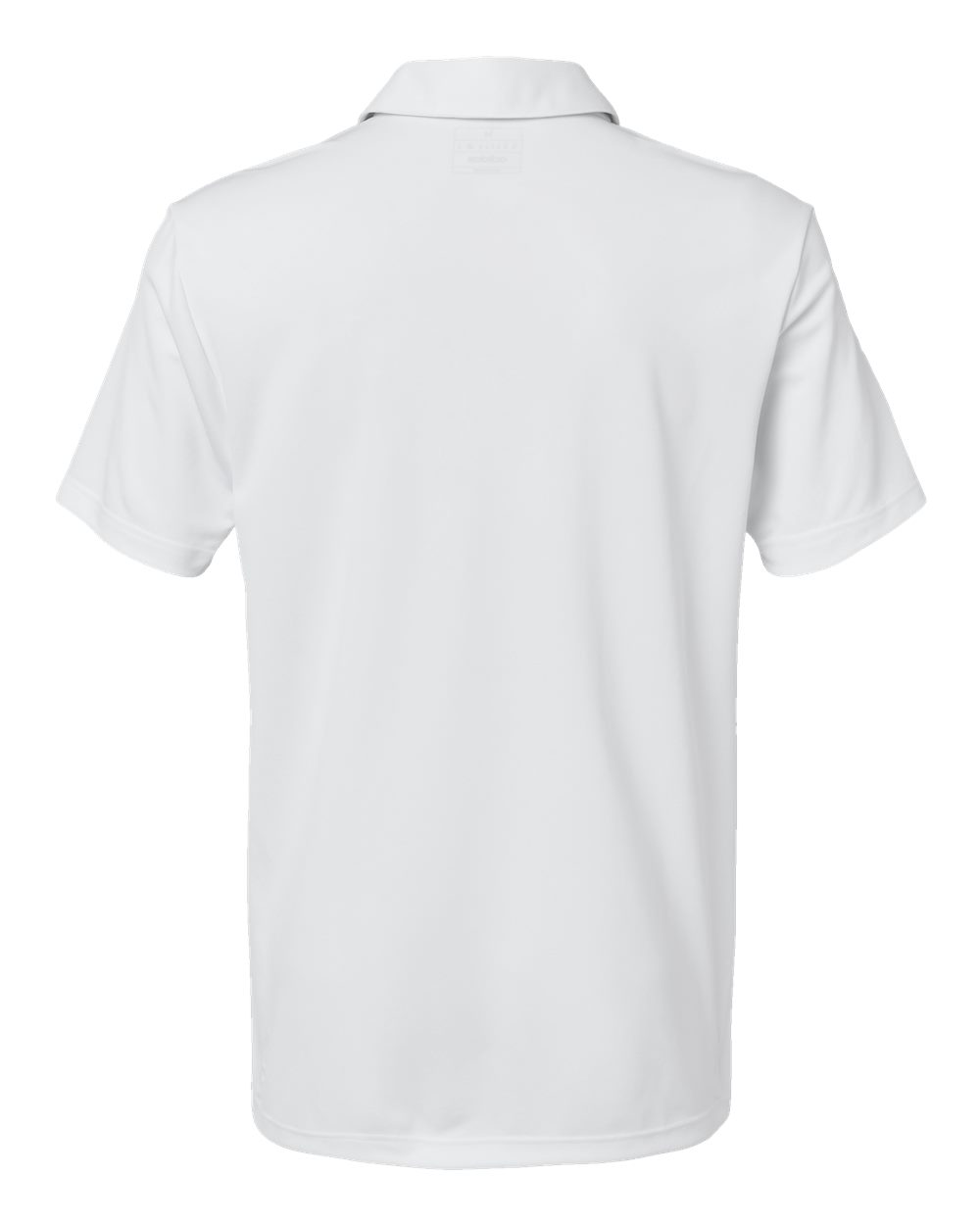 Rear View of White Camo Chest Print Polo - A585