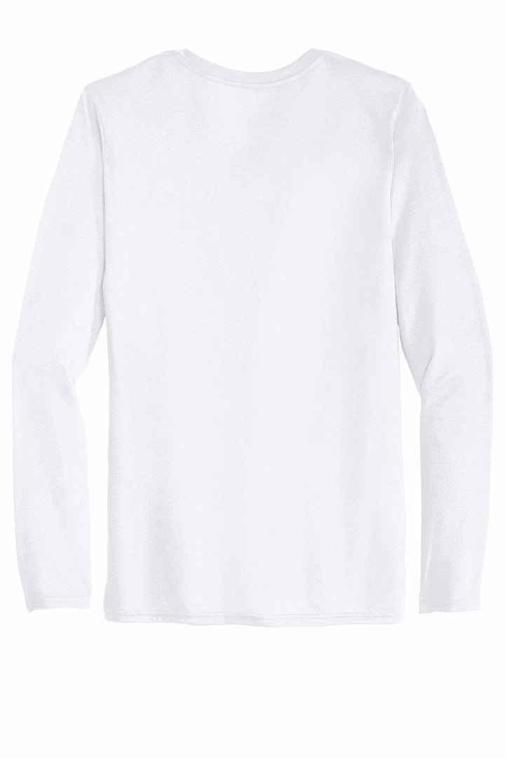 Rear View of White Gildan Performance Long Sleeve T-Shirt. 42400