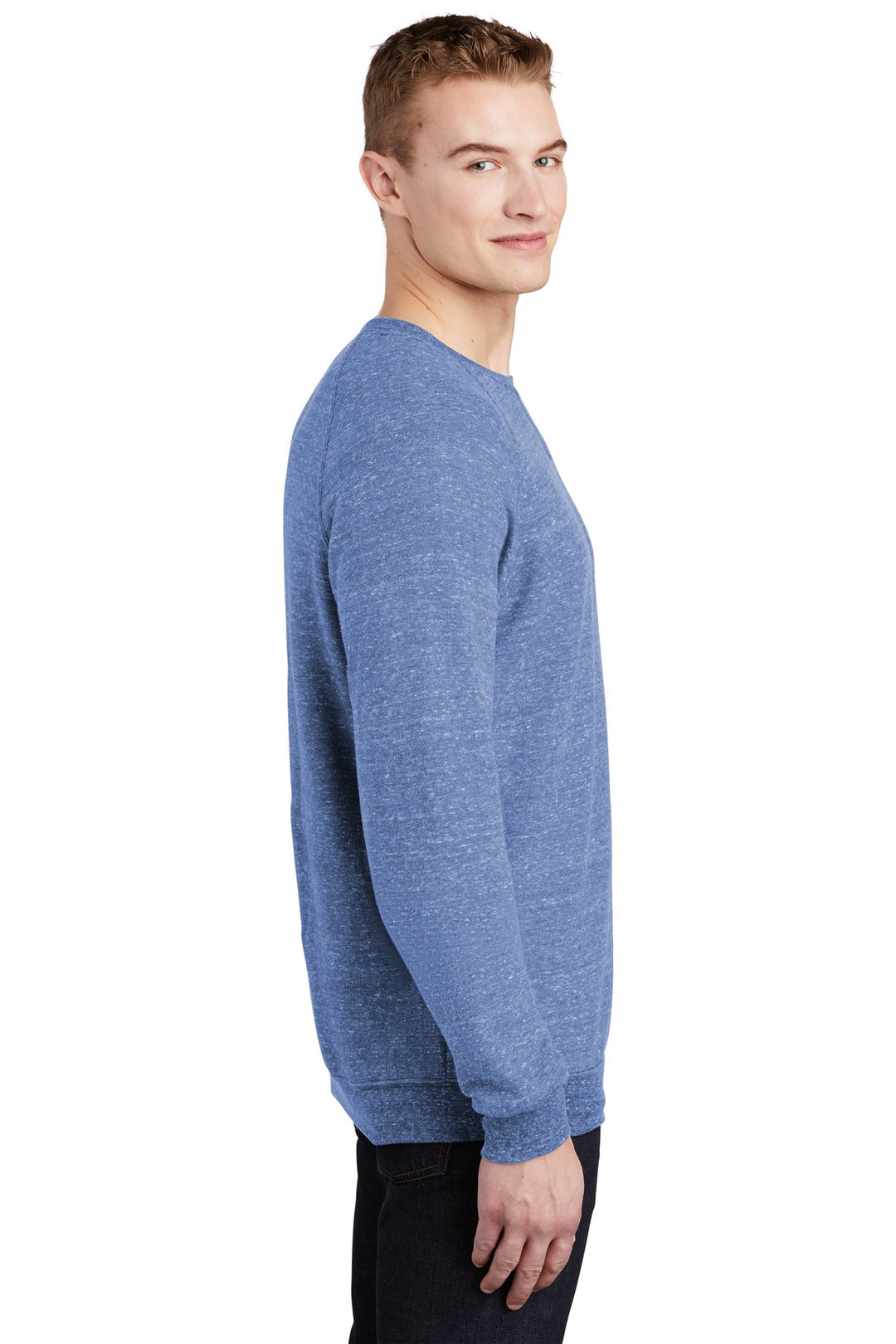 Royal Jerzees Snow Heather French Terry Raglan Crew 91M