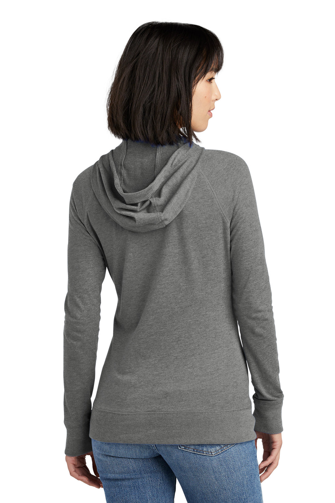 Shadow Grey He New Era Women's Sueded Cotton Blend Full-Zip Hoodie. LNEA122
