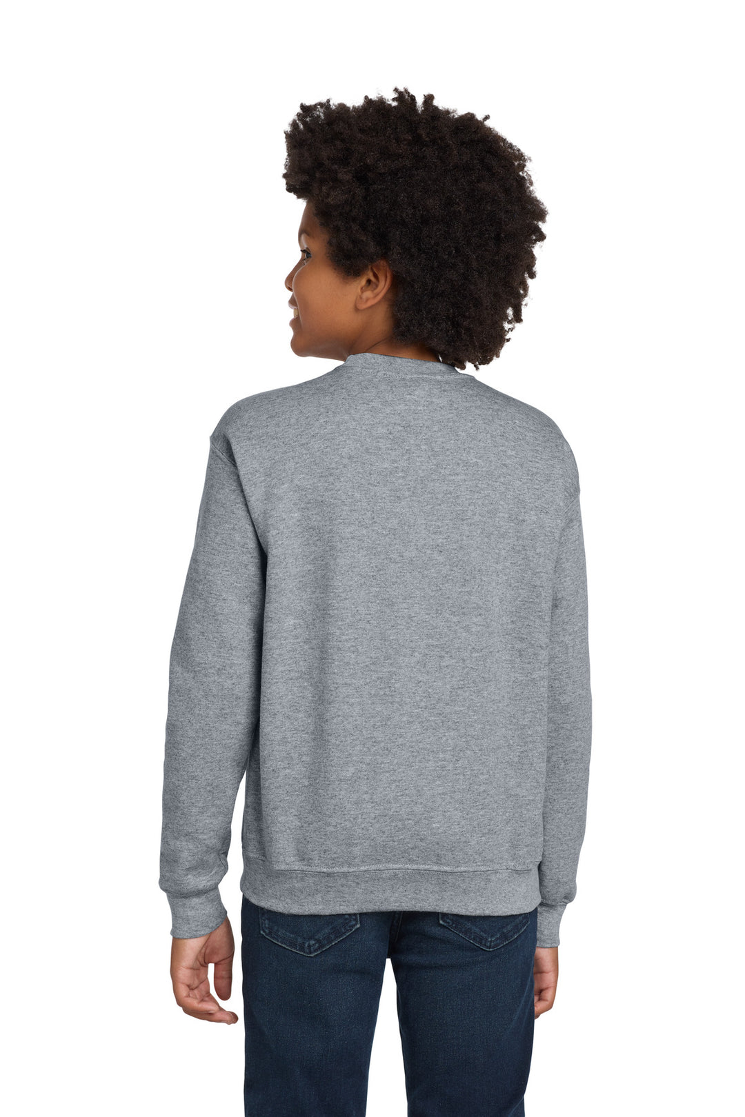Sport Grey Gildan Youth Heavy Blend Crewneck Sweatshirt. 18000B