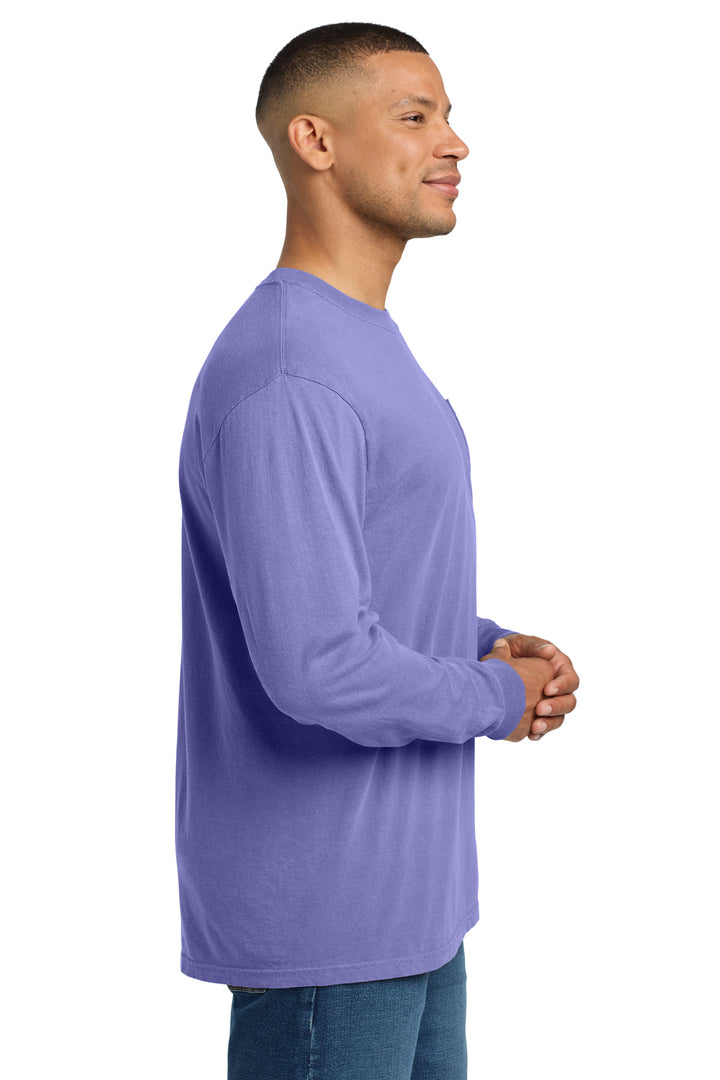 Violet COMFORT COLORS Heavyweight Ring Spun Long Sleeve Pocket Tee. 4410