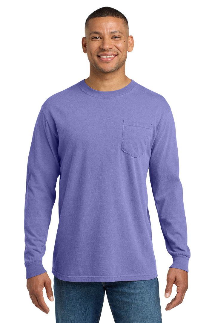 Violet COMFORT COLORS Heavyweight Ring Spun Long Sleeve Pocket Tee. 4410