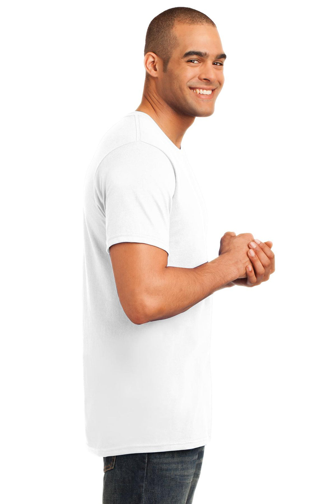 White Gildan 100% Ring Spun Cotton T-Shirt. 980
