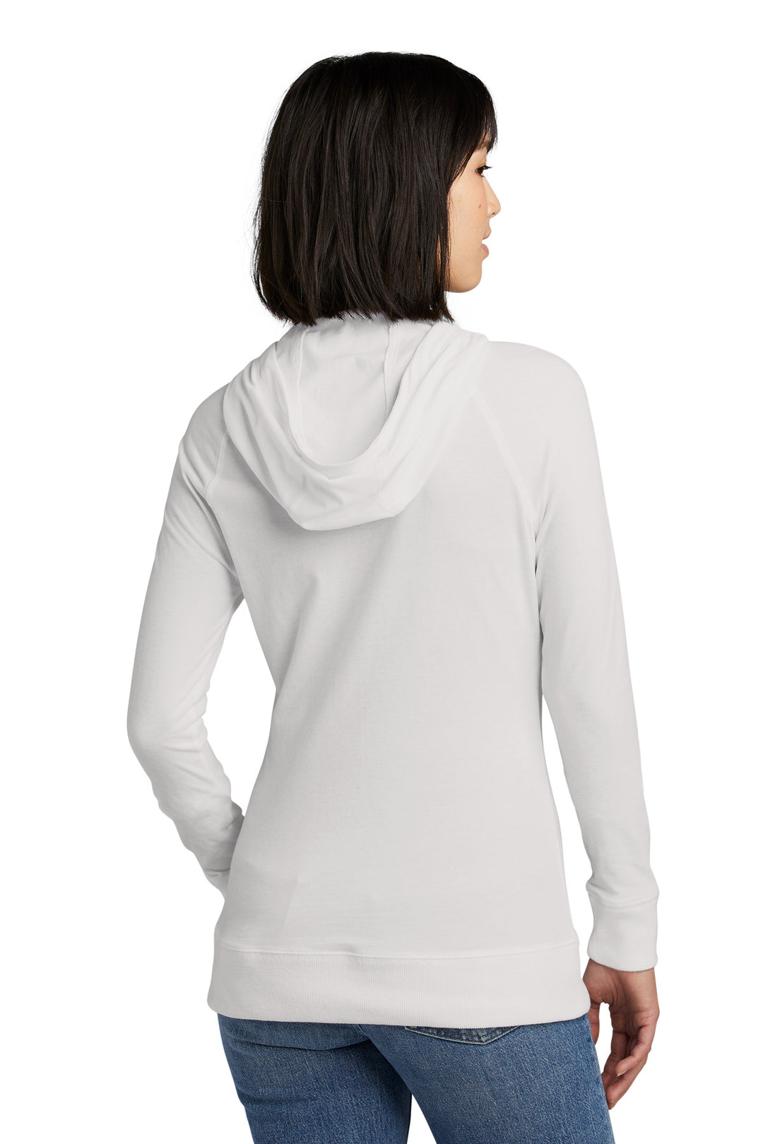 White New Era Women's Sueded Cotton Blend Full-Zip Hoodie. LNEA122